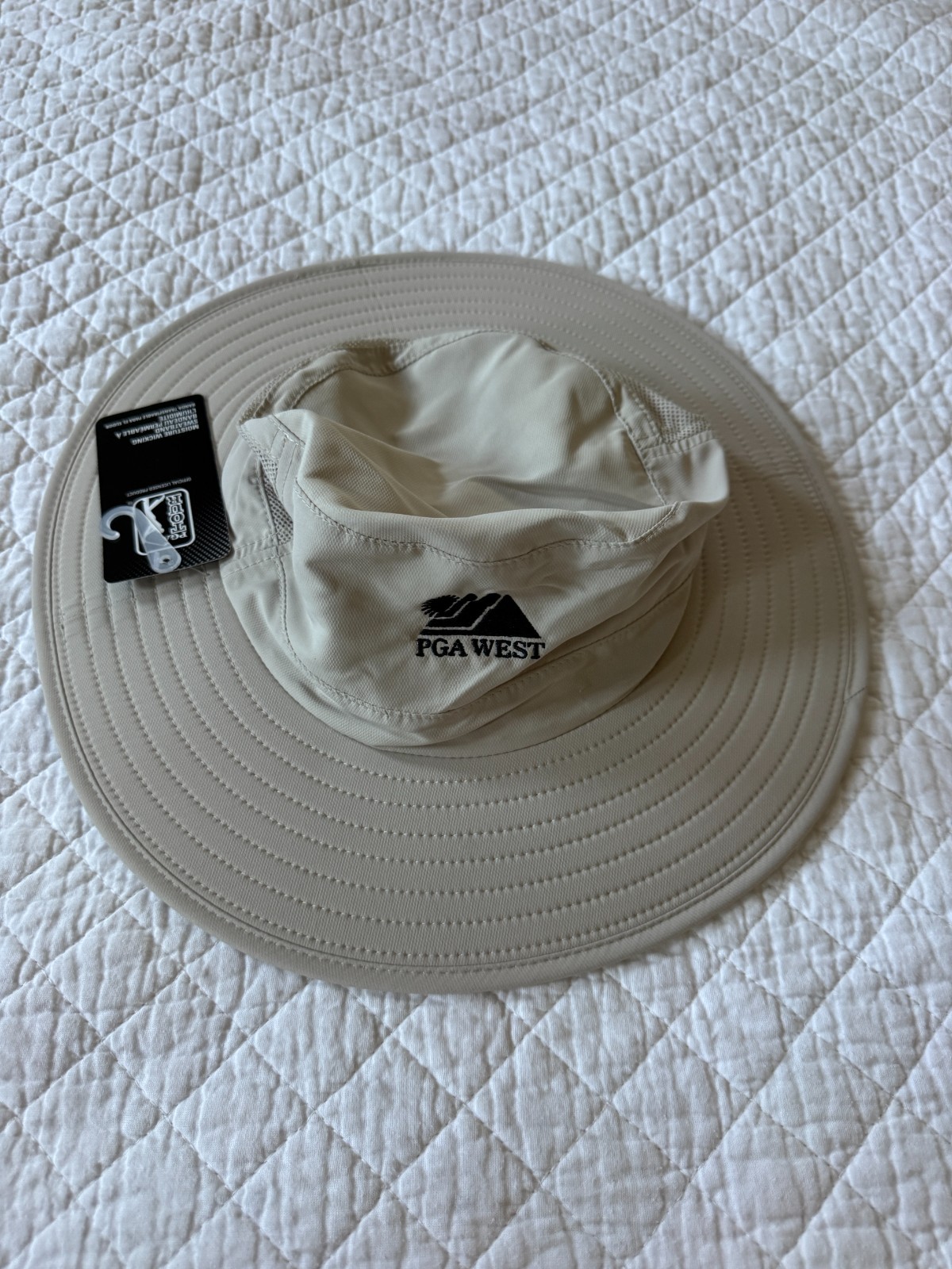 PGA West La Quinta Ca logo on PGA Tour silver boonie/ bucket hat NWT