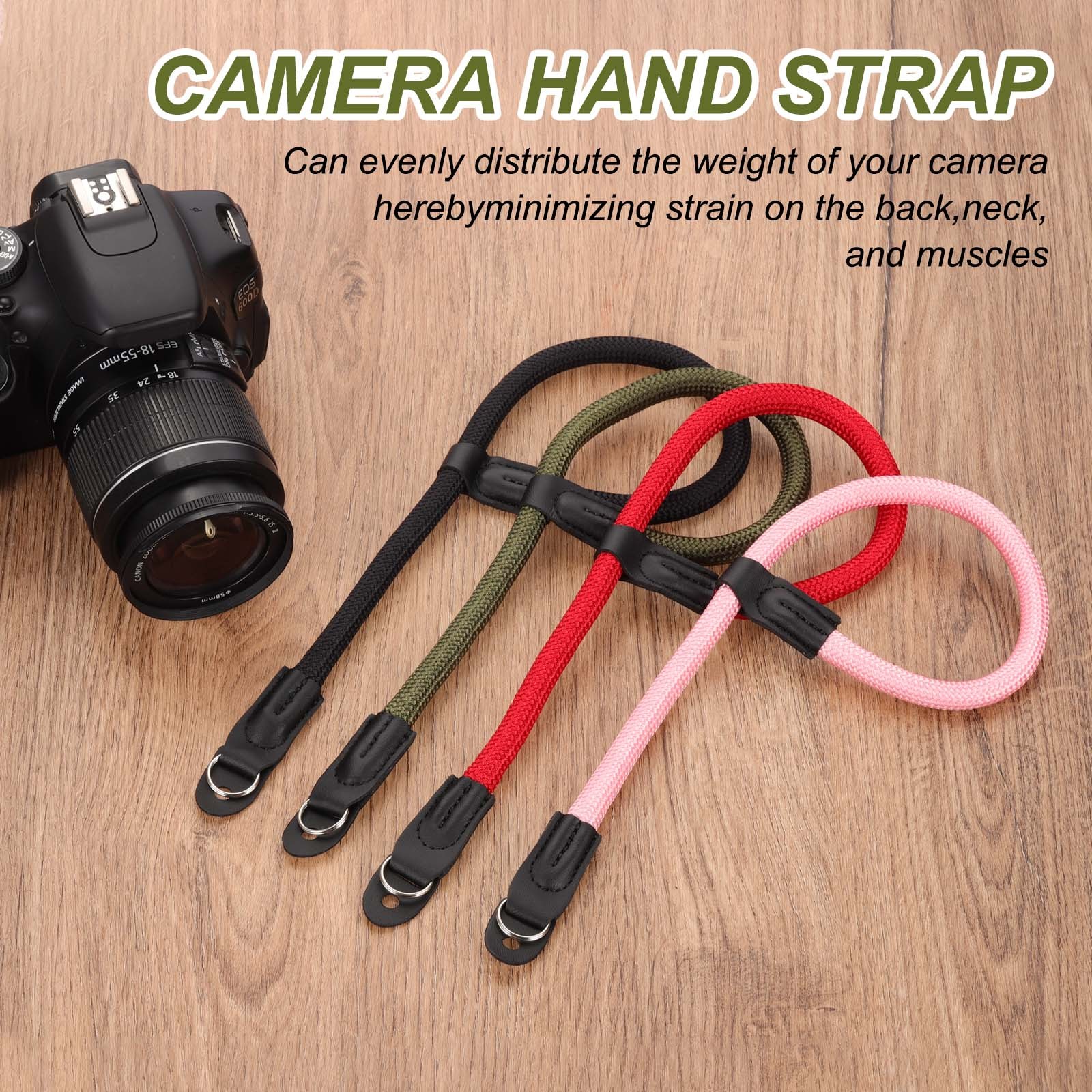 Camera Strap, Nylon Climbing Rope Camera Neck Strap Camera Shoulder Belt Pink