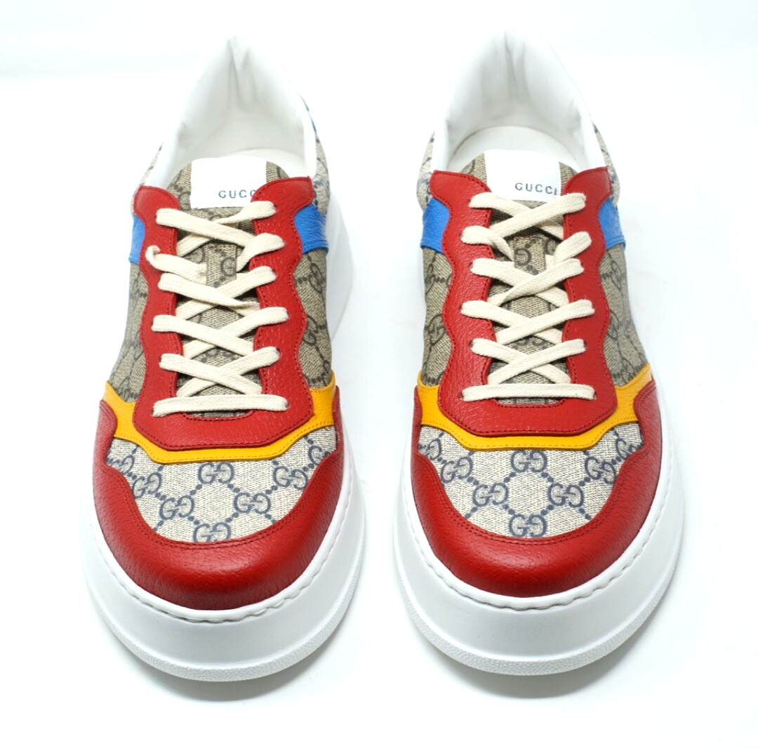Gucci Mens Sneakers Shoes GG Trainers Red White Beige 726828 UK 13 US 13.5 909E