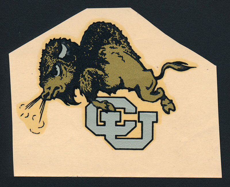 University of Colorado _ORIGINAL 40's College Decal VTG Boulder Buffaloes Mascot