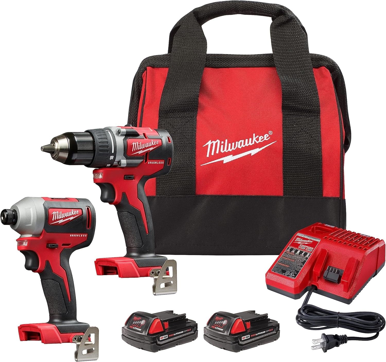 Milwaukee 2697-22 M18 2-Tool Combo Kit - 18V, 500 in-lbs, XC Battery