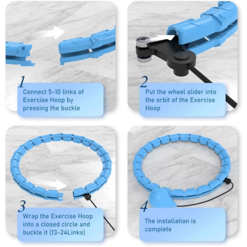 24 Knots Weighted Workout Hoop Plus Size, Smart Waist Exercise Ring for Adults