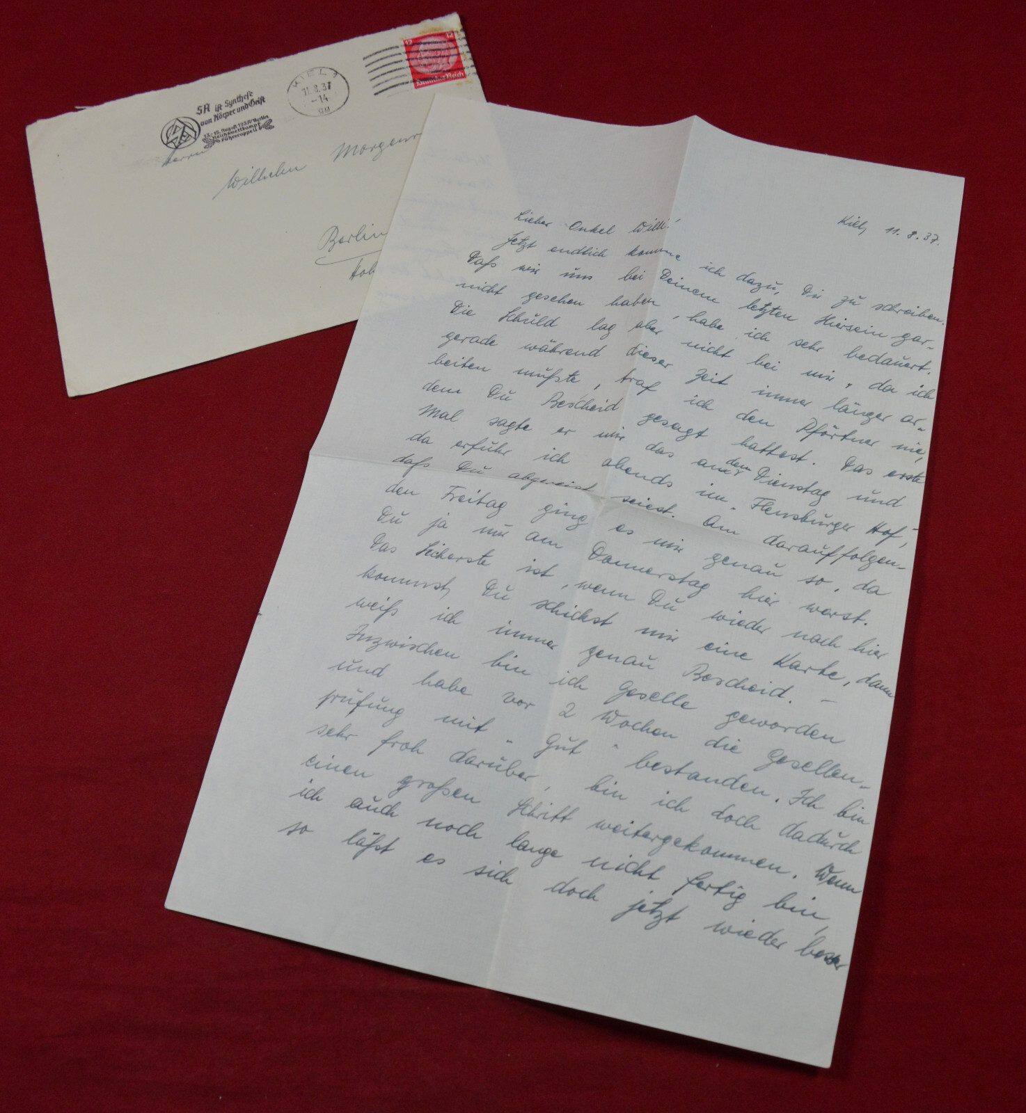 German WW2 Letter Third Reich 1937