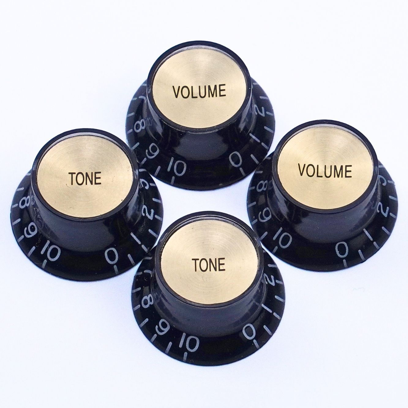 Top Hat Bell Reflector Knob Volume Tone for Gibson Epiphone LP SG-Black Gold