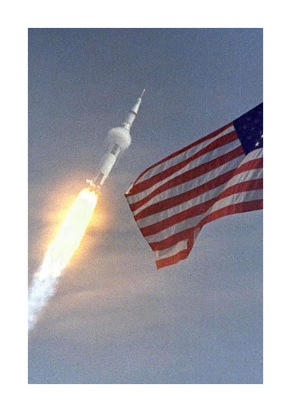Apollo 11 in flight post launch reproduction print A4 poster choice of frame