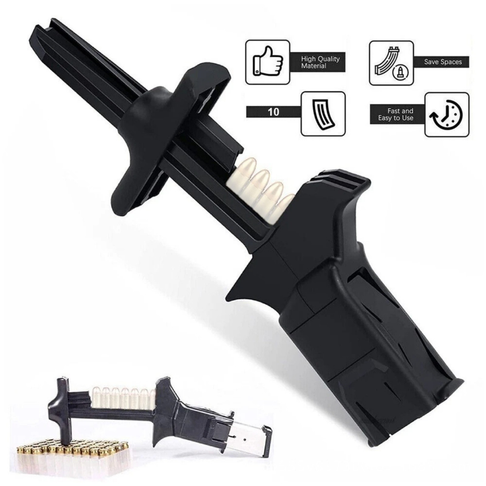Universal 9mm 40 Magazine Speed Loader Polymer Mag Loader Tool