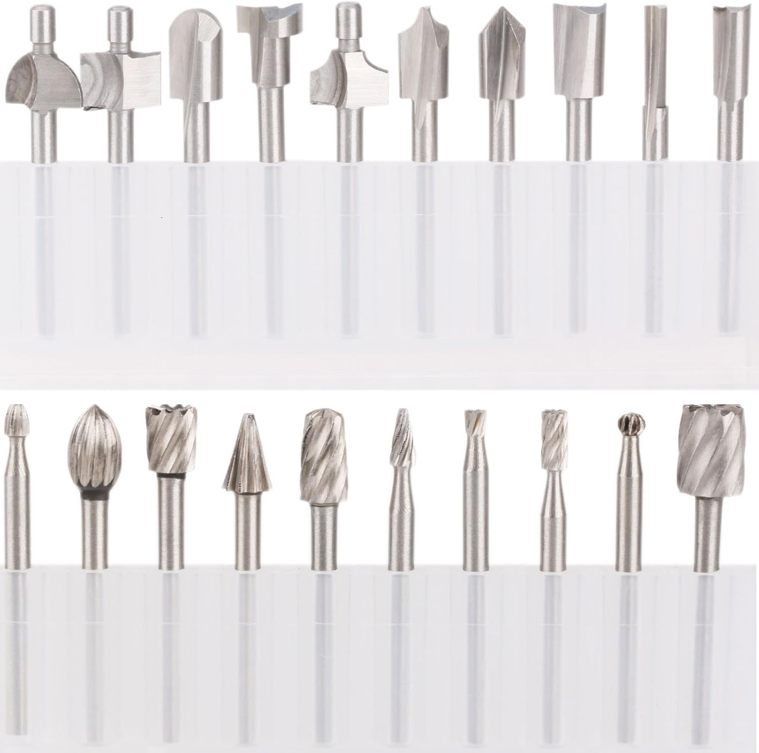 10Pc HSS Router Carbide Engraving Bits & 10Pcs Router Bit 1/8"(3Mm) Shank for Ro