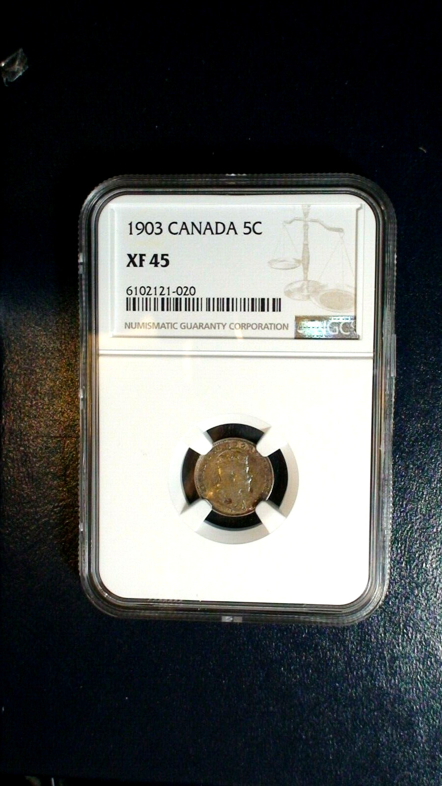 1903 Canada Five Cents NGC XF45 CIRCULATED SILVER 5C Coin BUY IT NOW!