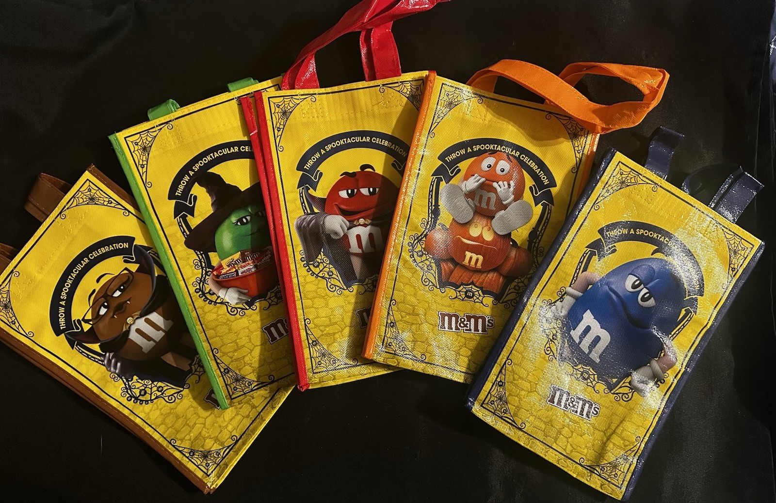 Set of 5 M&M's Candy Reusable Halloween Trick or Treat Bags - 2019 Promo