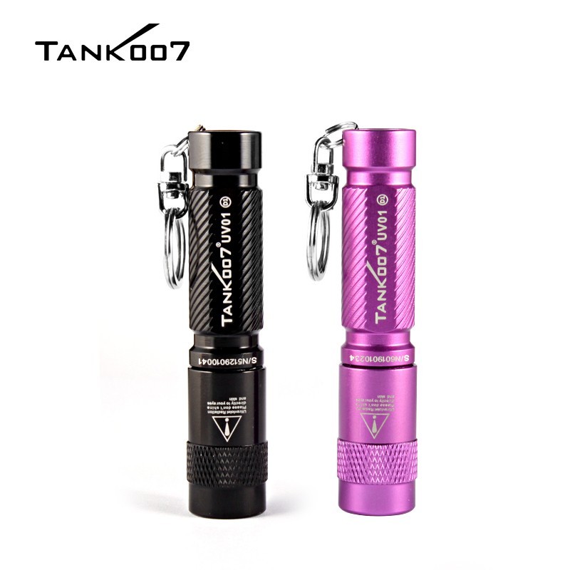 TANK007 UV01 365nm UV Mini Flashlight Portable Keychain LED UV Light Torch