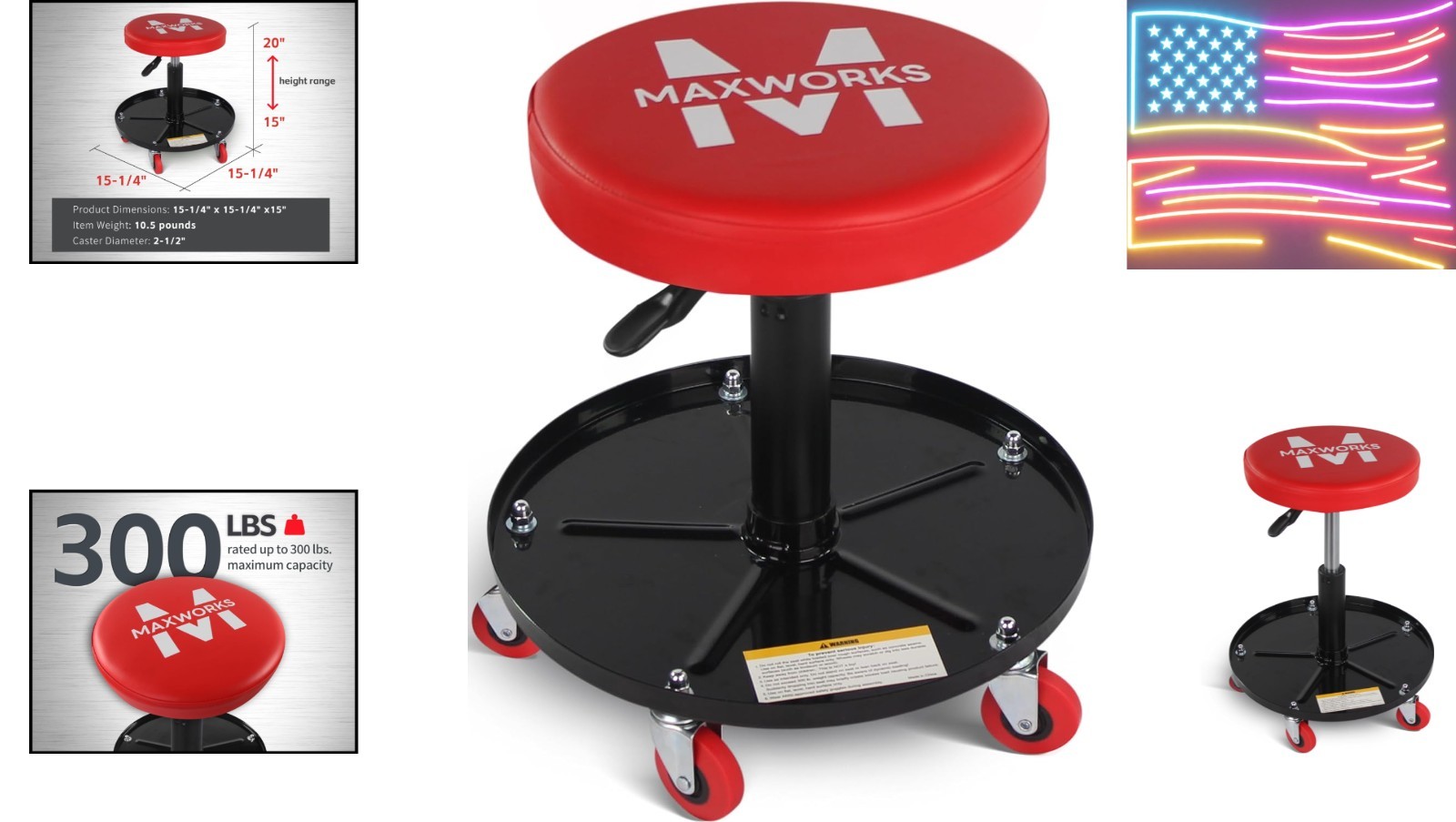 /Creeper with Adjustable Height - 300 lb Capacity