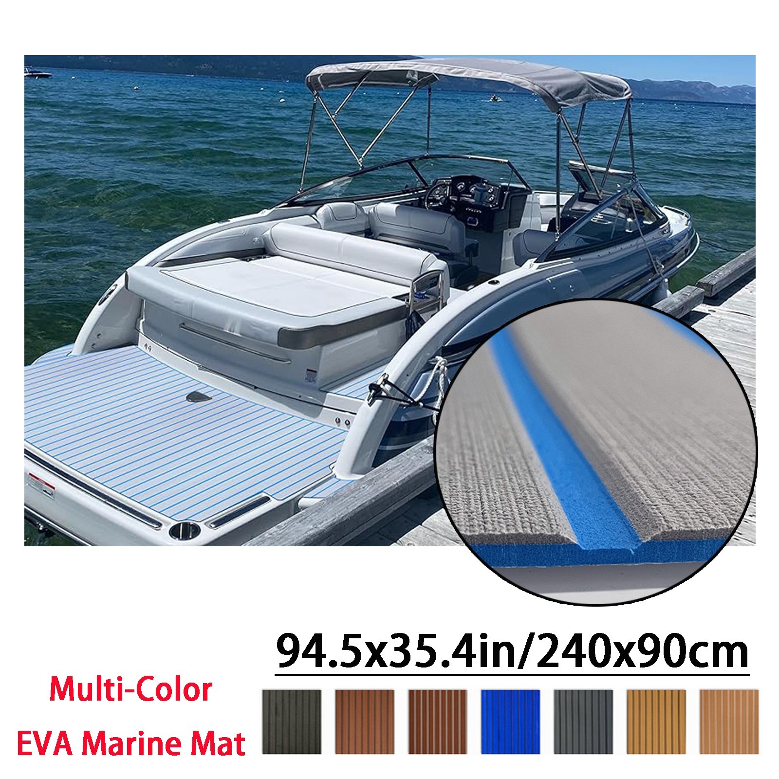 EVA Sea Deck Foam Boat Marine Flooring Mat Faux Teak Decking Yacht Deck Pad 95"