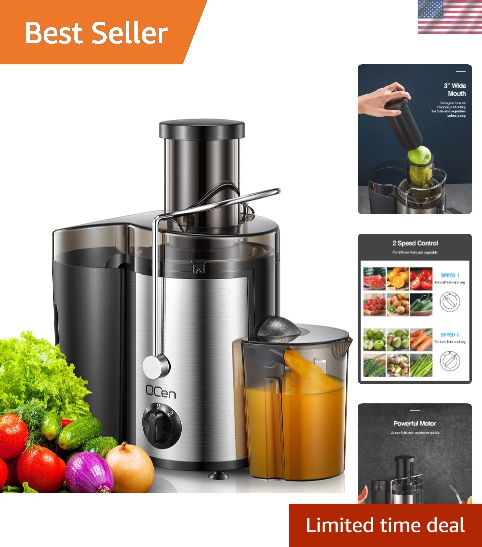 Effortless Juicing - 500W Dual Speed Centrifugal Juicer with Safety Lock