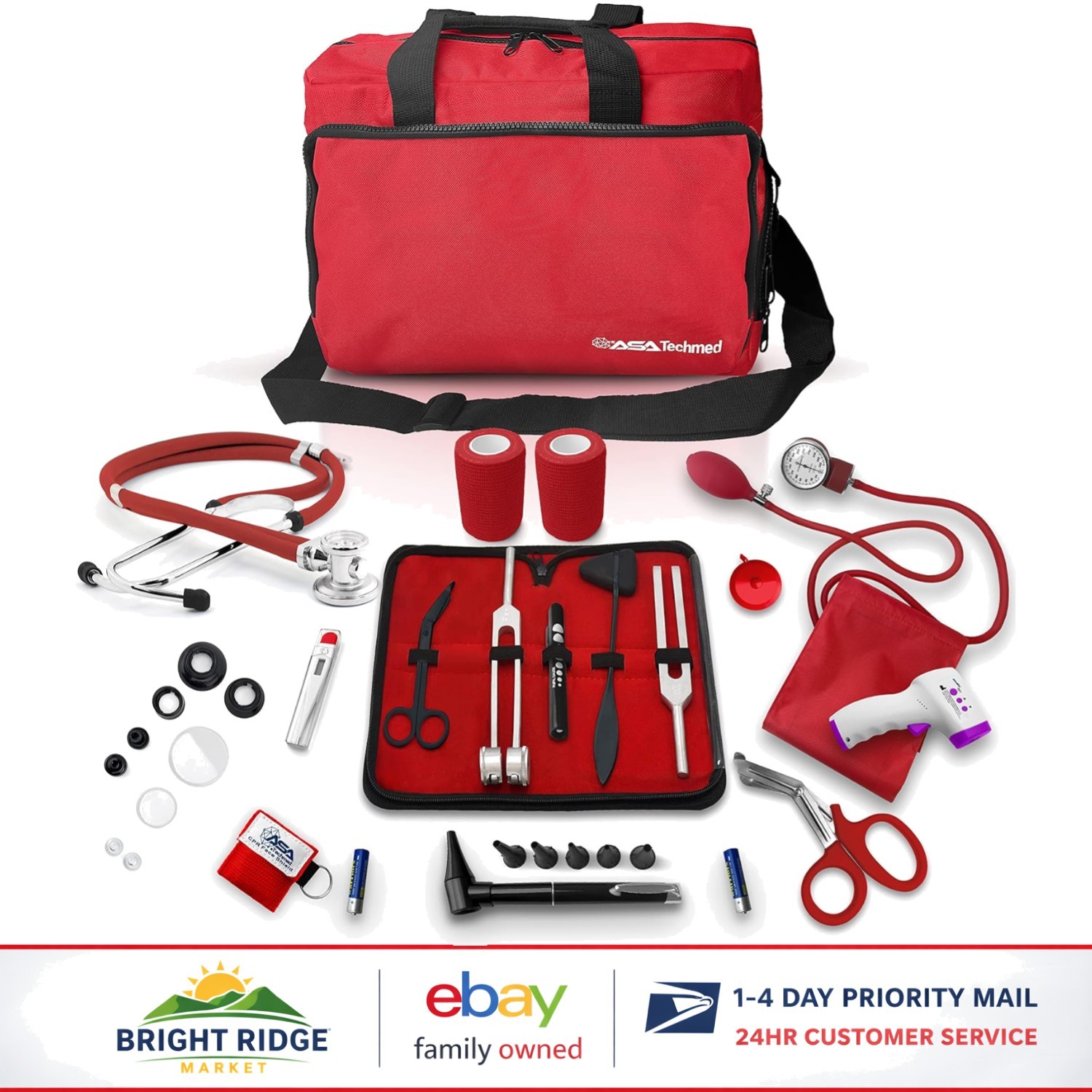 Essential Nurse Accessories Set Including Stethoscope and Blood Pressure Monitor