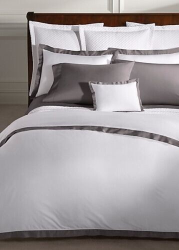 Ralph Lauren Home Organic Cotton Sateen Flat Sheet - Full - Graphite Grey