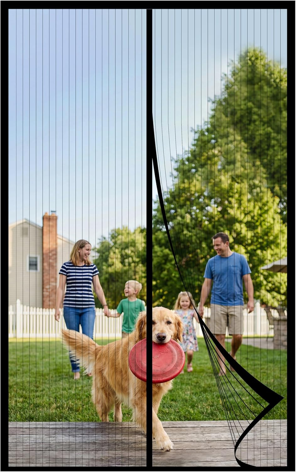 Magnetic Screen Door Mesh 38" X 82" - Fits 36" X 80" Door Size, Works for Patio,