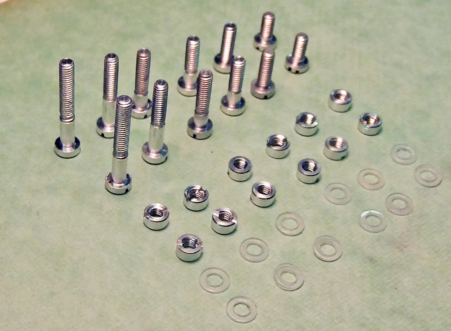 Aluminum Cartridge Headshell Mounting Screws, Nuts And Nylon Washers 36 pc set