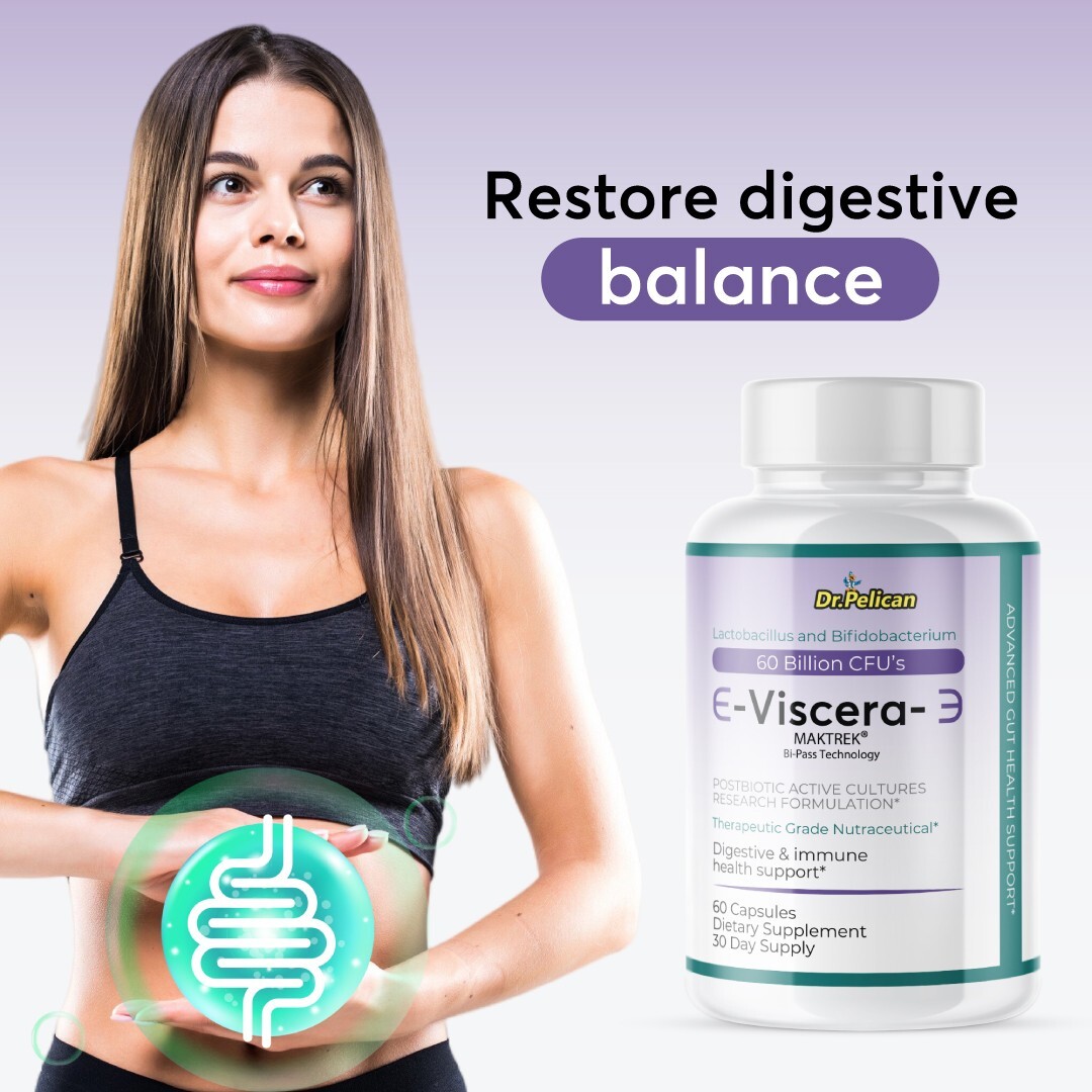 Viscera- Digestive Support- 3 Bottles- 180 Capsules