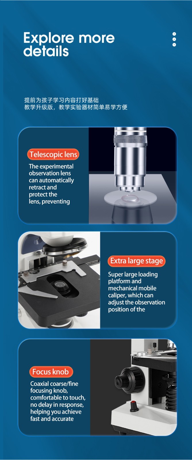 40 X -5000 X Trinocular LED Lab Compound Microscope with Double Layerwith electr