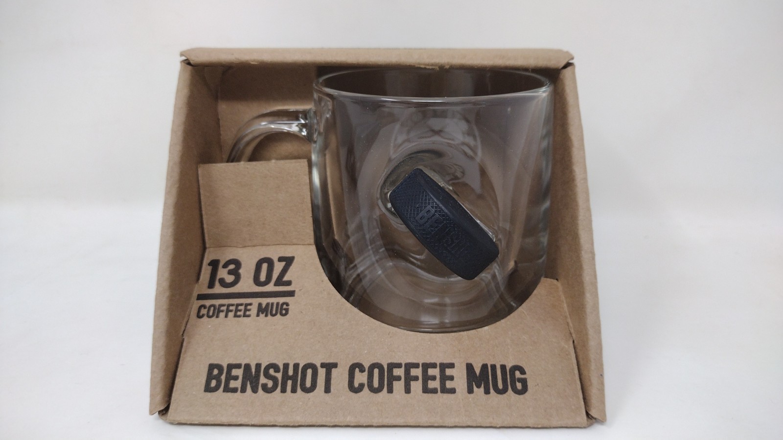 New In Box Benshot Hockey Puck Coffee Mug 13oz w/ Puck in Glass