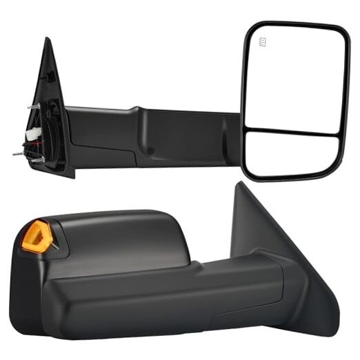 Tow Mirrors Compatible with 2002-2008 Dodge Ram 1500, 2003-2009 2500 3500,