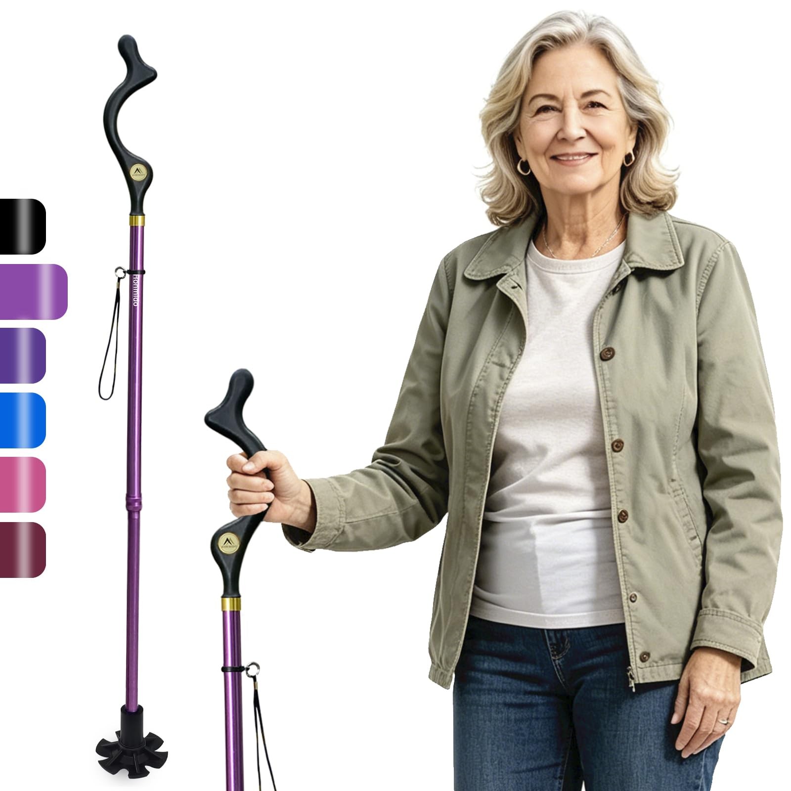 Walking Cane Foldable for Men & Women Seniors for Balance,Self Standing Foldi...