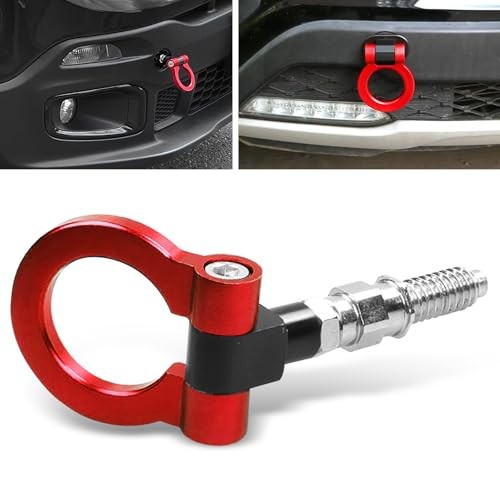 Car Bumper Spiral Towing Hook, Modified Accessories Front Trailer 1 PC Red