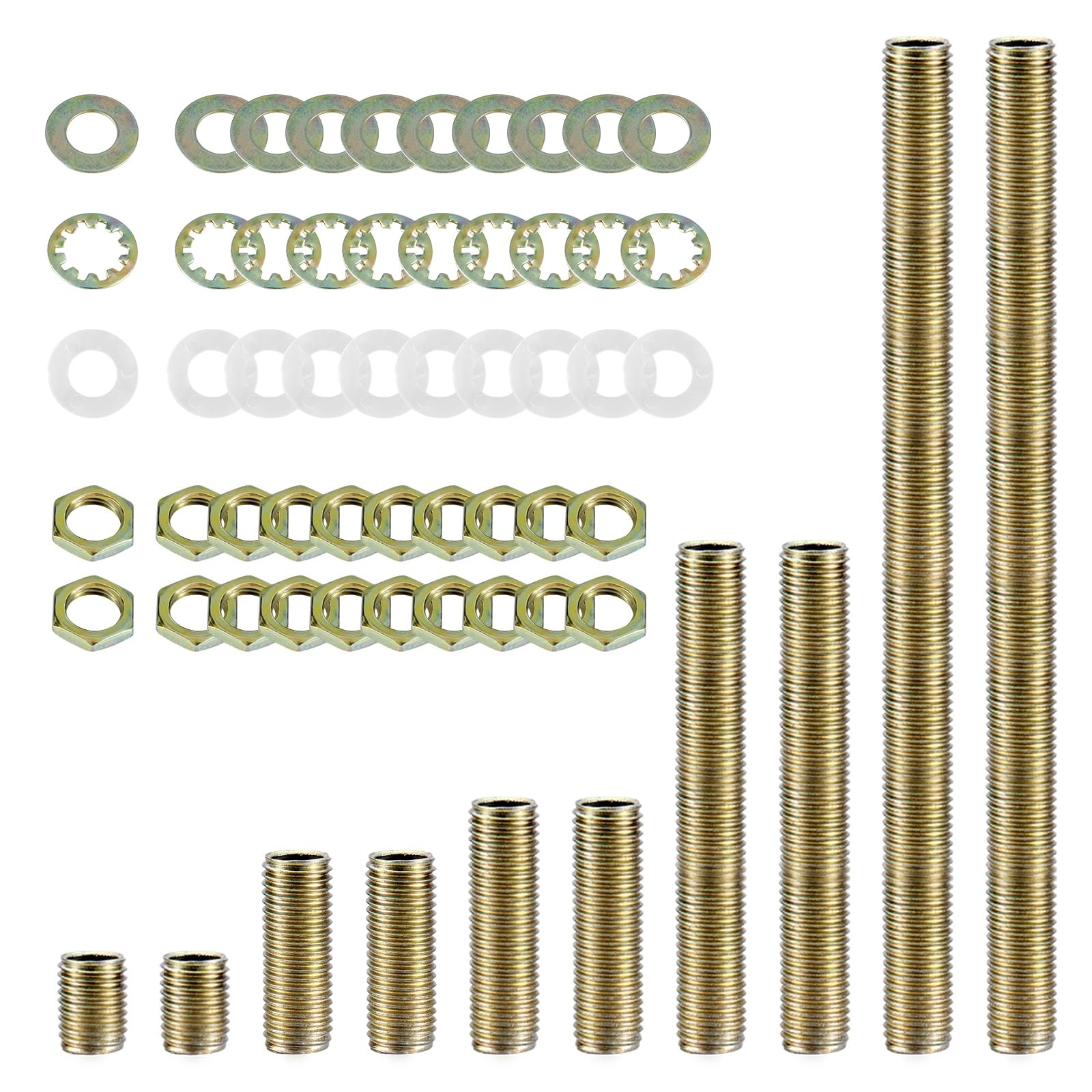 Antique Brass Lamp Repair Hardware Kit - 5 Sizes, 60 One Size,