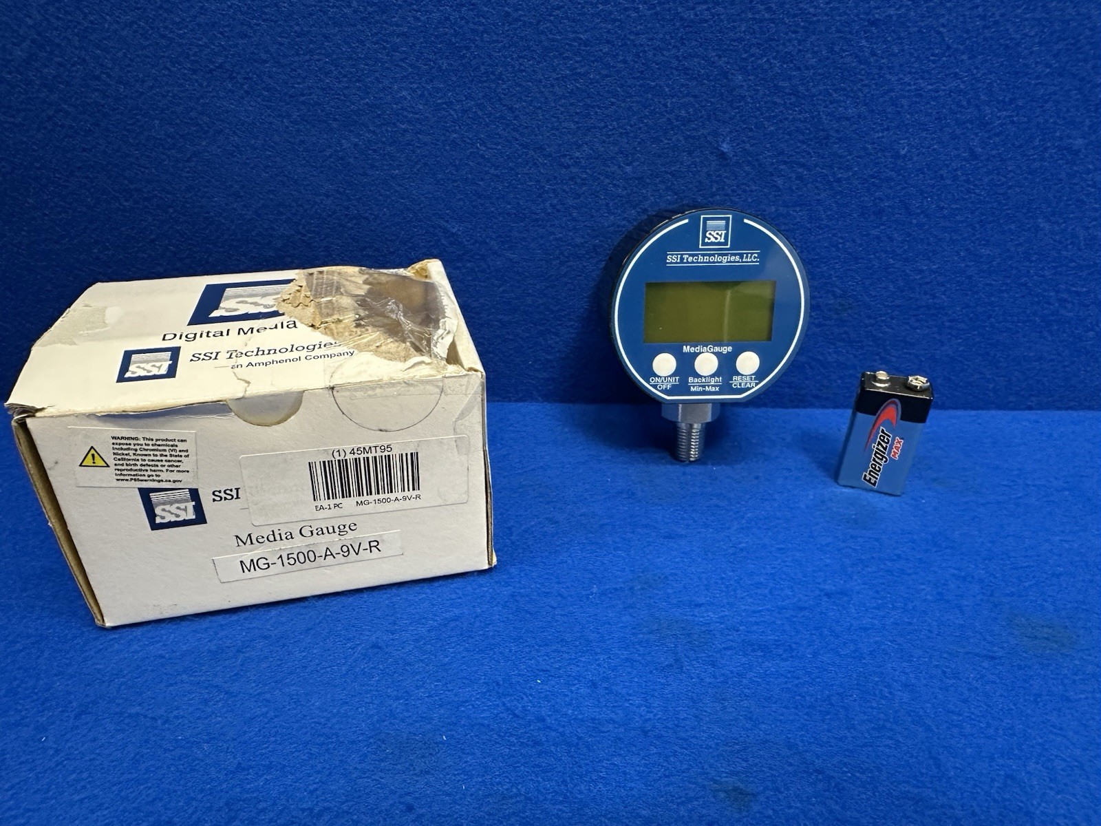 SSI Digital Test Pressure Gauge MG-1500-A-9V-R , 45MT95
