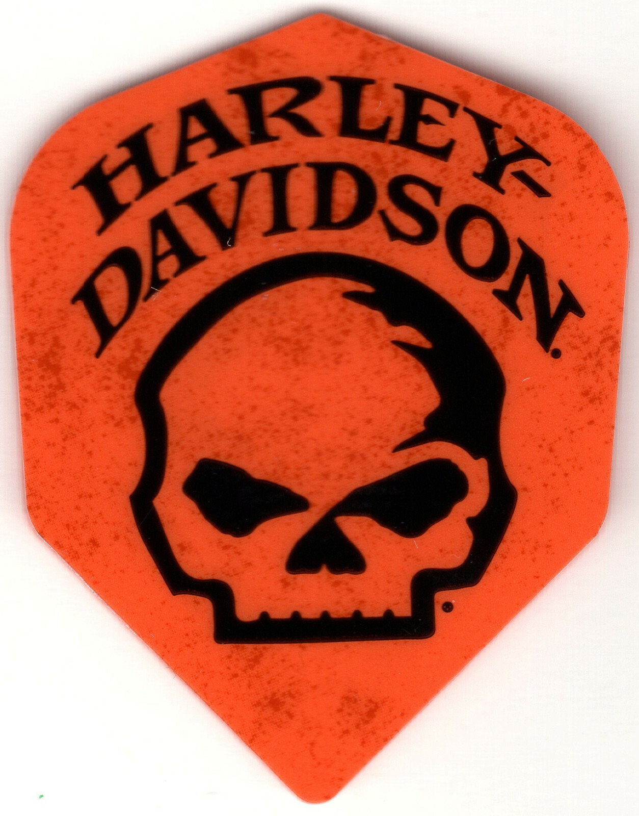 Orange Harley Davidson Skull Logo Dart Flights: 3 per set