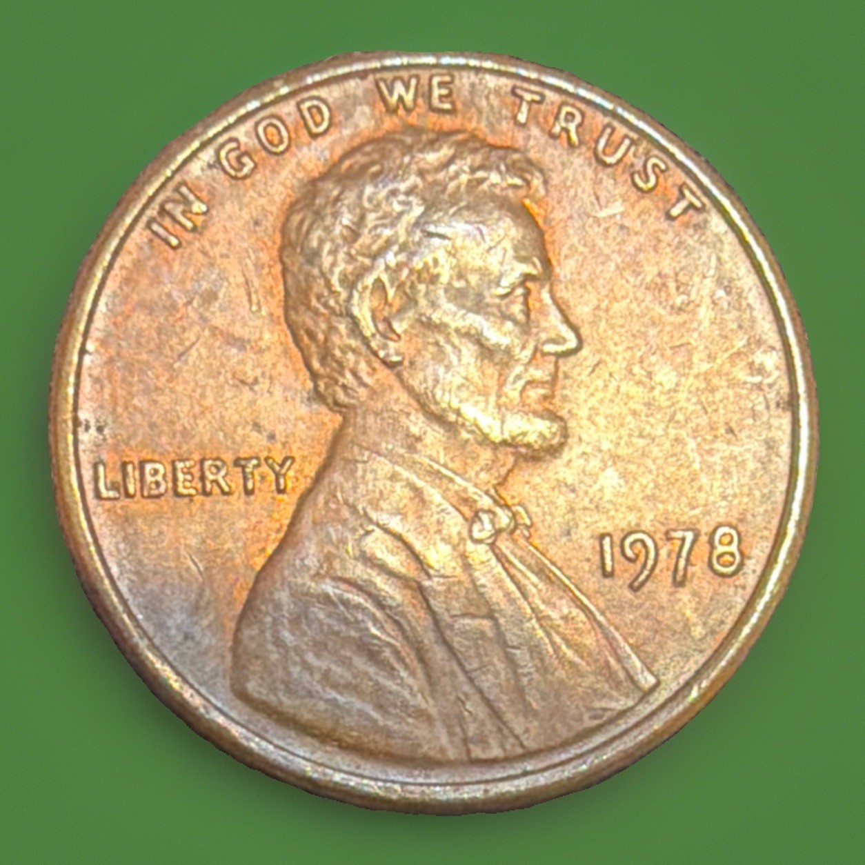 ONE CENT LINCOLN PENNY 1978 RARE ,NO MINT MARK ERROR.