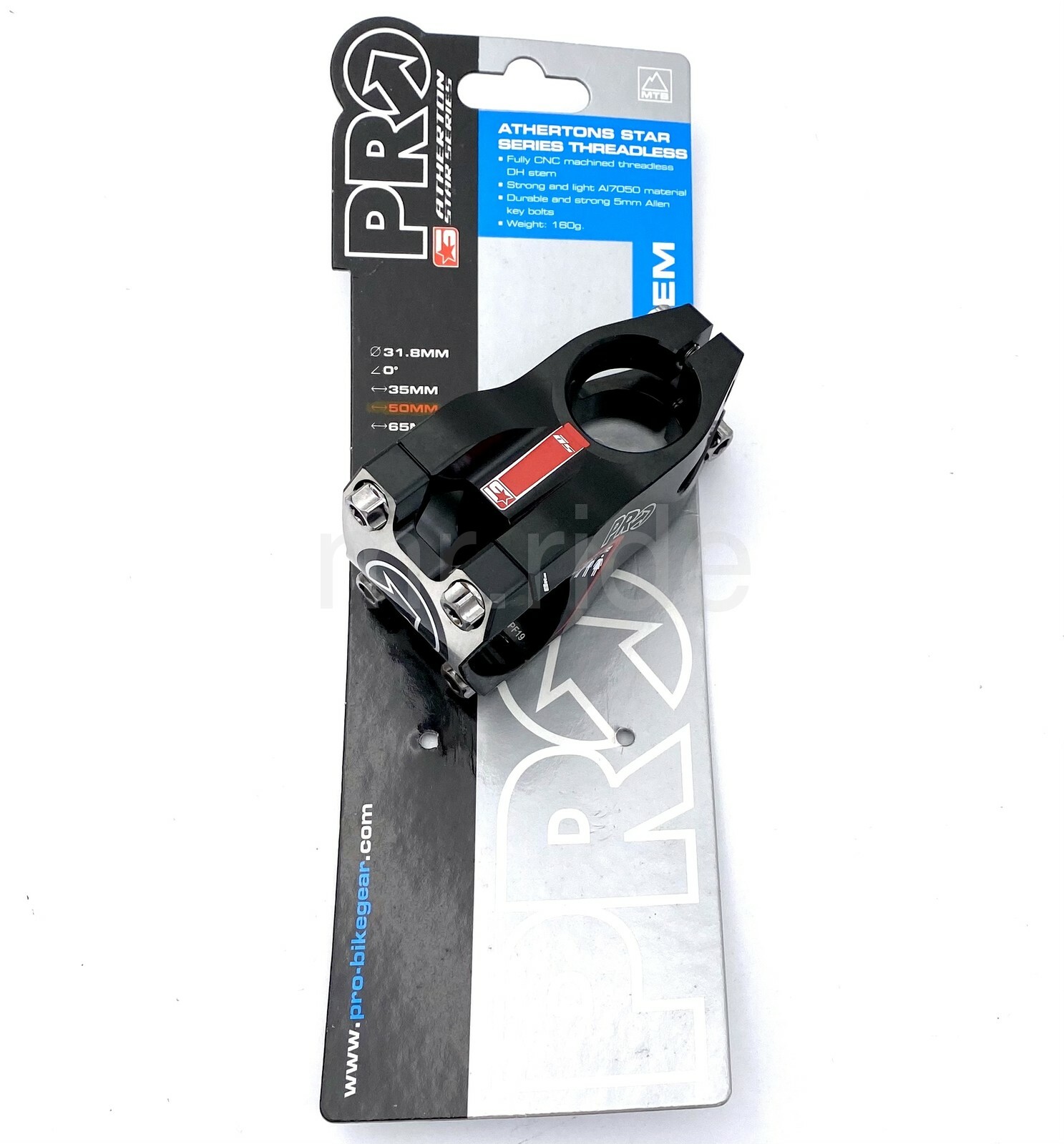 Shimano PRO CNC ATHERTONS DH MTB Bike Stem,0 Degree, 31.8 Threadless 50/65mm