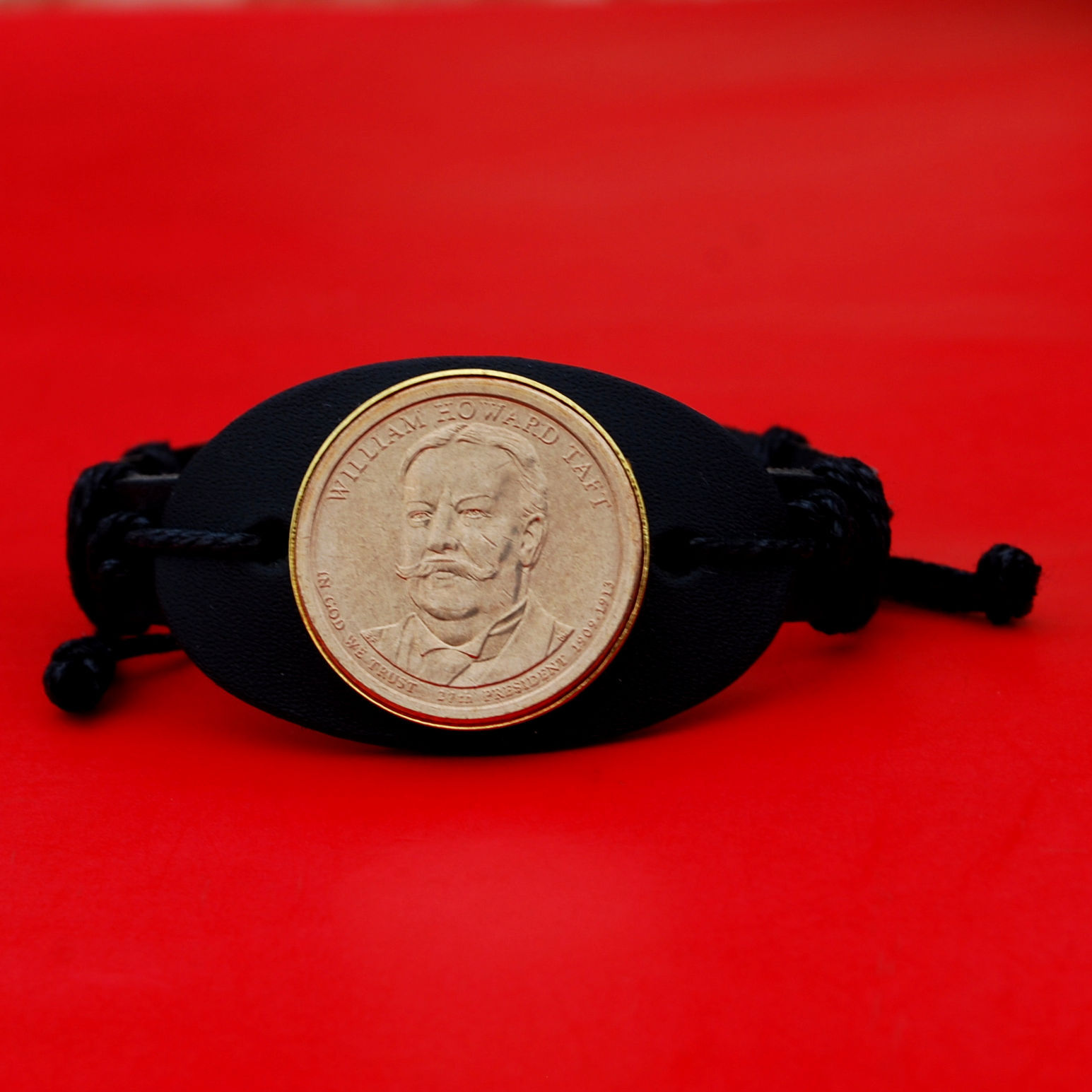 2013 Presidential Coin Genuine Leather Wristband Bracelet - William Howard Taft