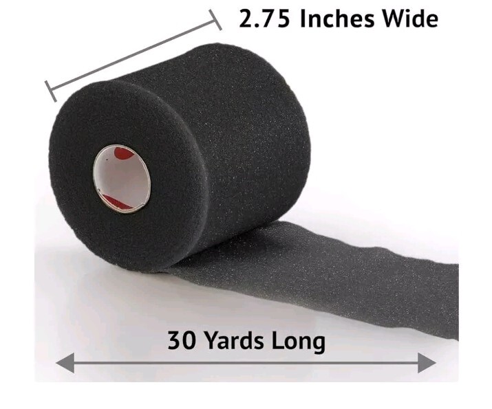 Cramer Tape Underwrap 1 Case 48 Rolls Black 2.75" X 30 Yards Bulk
