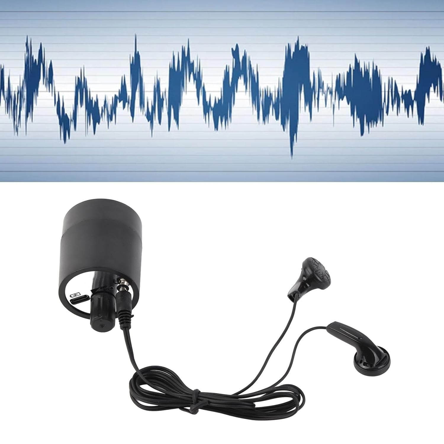Compact Through Wall Sound Listening Device with Built-in Battery and Data Cable