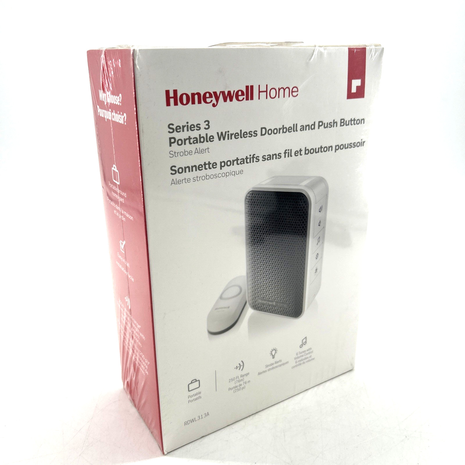 Honeywell Home Series 3 Portable Wireless Doorbell & Push Button RDWL313A2000/E