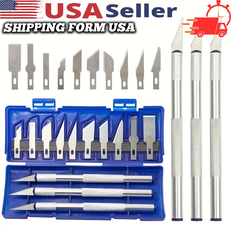 13PCS Fruit Carving Knife Wood Engraving Blades Craft Art Sculpture Cut Tool Set