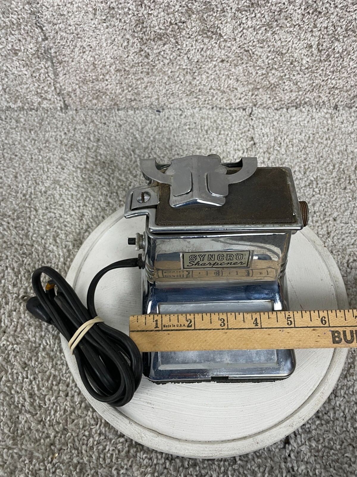 Vintage Syncro Model 400 Electric Sharpener W/ Instruction Tested/Works