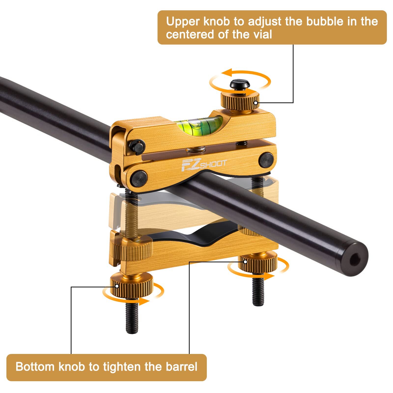 Scope Bubble Level with Magnetic Bottom + Barrel Clamp Scope Leveling Tool Combo