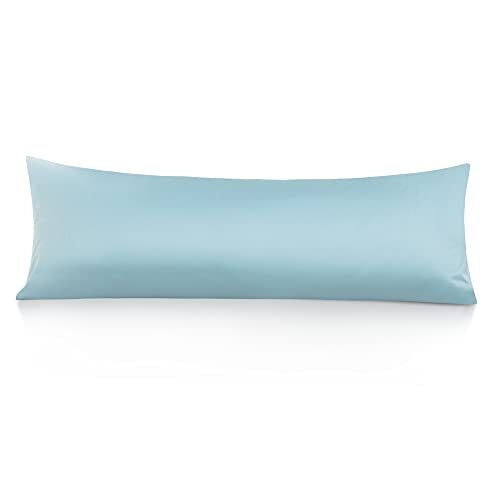 Body Pillow Cover, 100% Cotton, 800 Thread Count, Soft 21"x 54" Light Blue