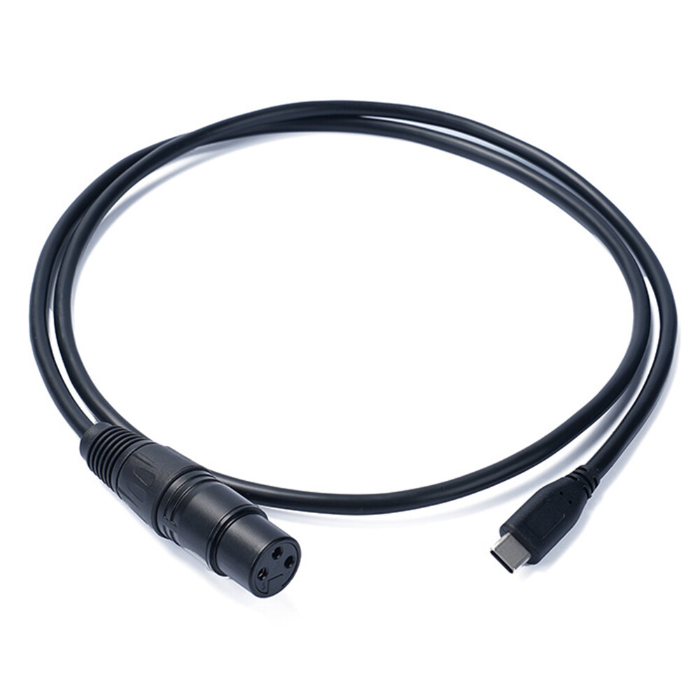 XLR Female to USB Type C Male Microphone Cable Stereo Recording Smartphone Audio