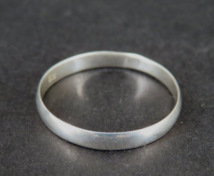 Ring Silver Band Simple Plain Sterling 925 Size 8.5 Ring Stackable Band