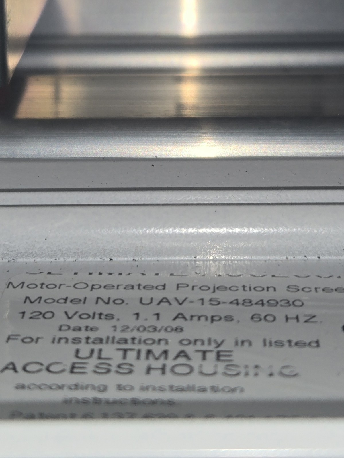 The Access Electric Projection Screen by Draper Model UAV-15-484930