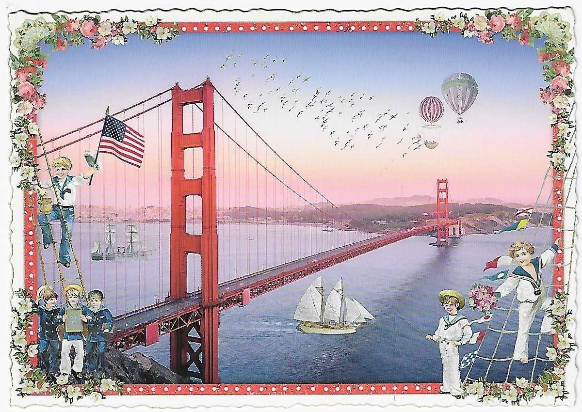 Postcard Glitter Tausendschoen San Francisco Golden Gate Bridge Postcrossing