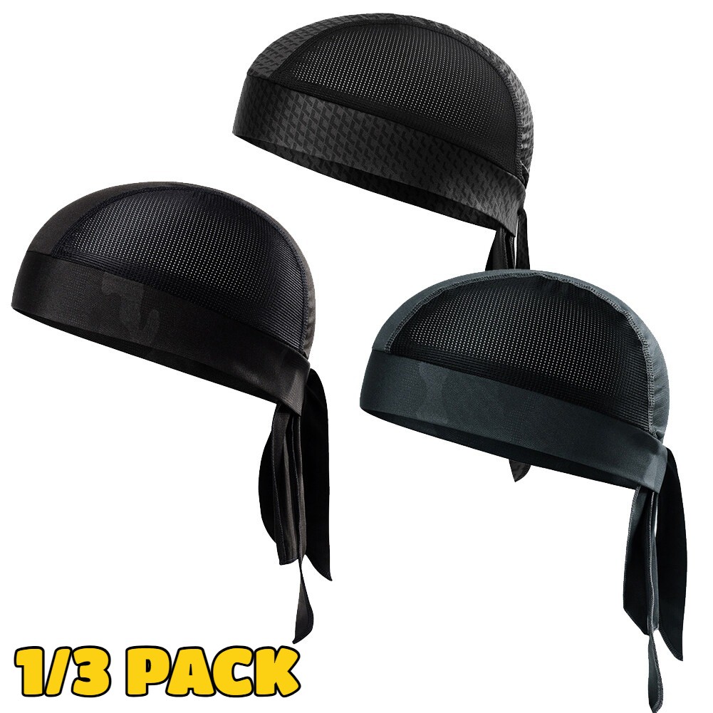 1/3 Cycling Sweat Wicking Cap UV Protection Bandana Hat Skull Cap Pirate Hat Men