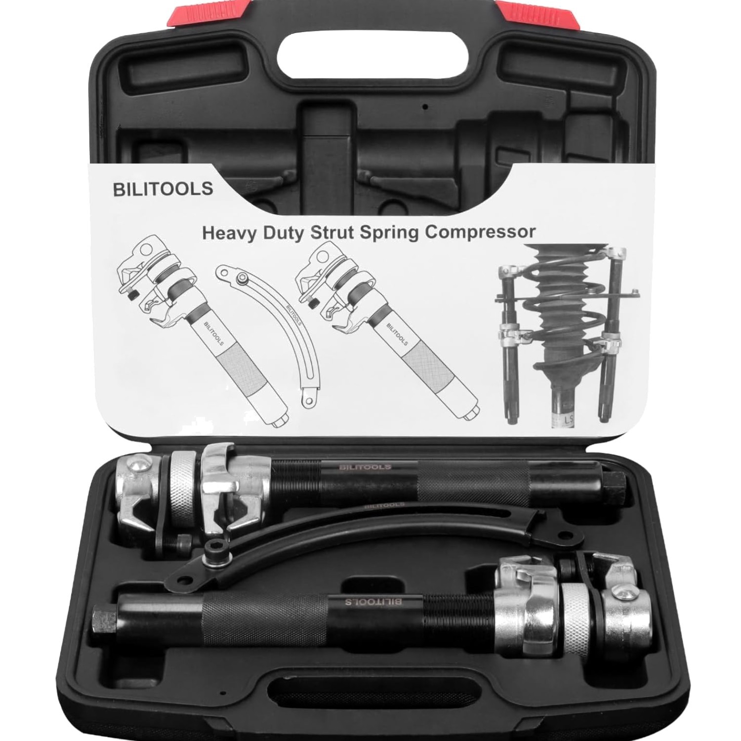 2-Piece Coil Spring Compressor Tool Heavy Duty Macpherson Strut Spring Compre...