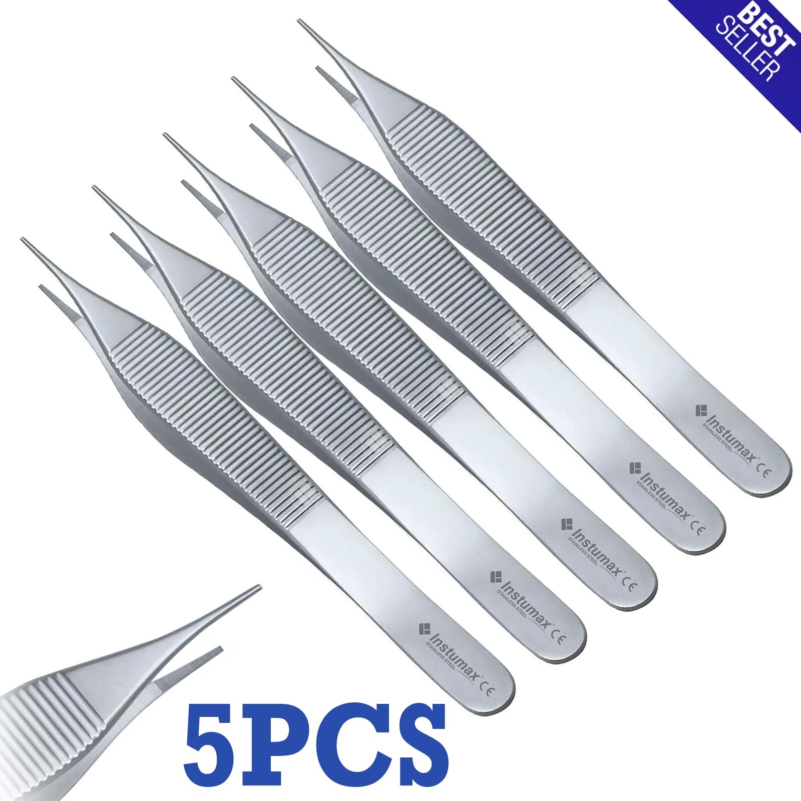 Adson Fine Forceps Reusable Tip Premium Quality Instruments Made By INSTUMAX®