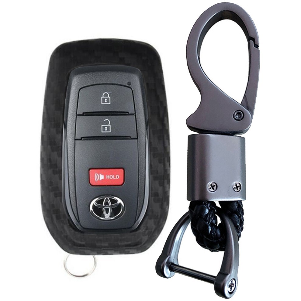 Fit Toyota Corolla Cross Sienna Venza Carbon Fiber Silicone Key Fob Case Cover