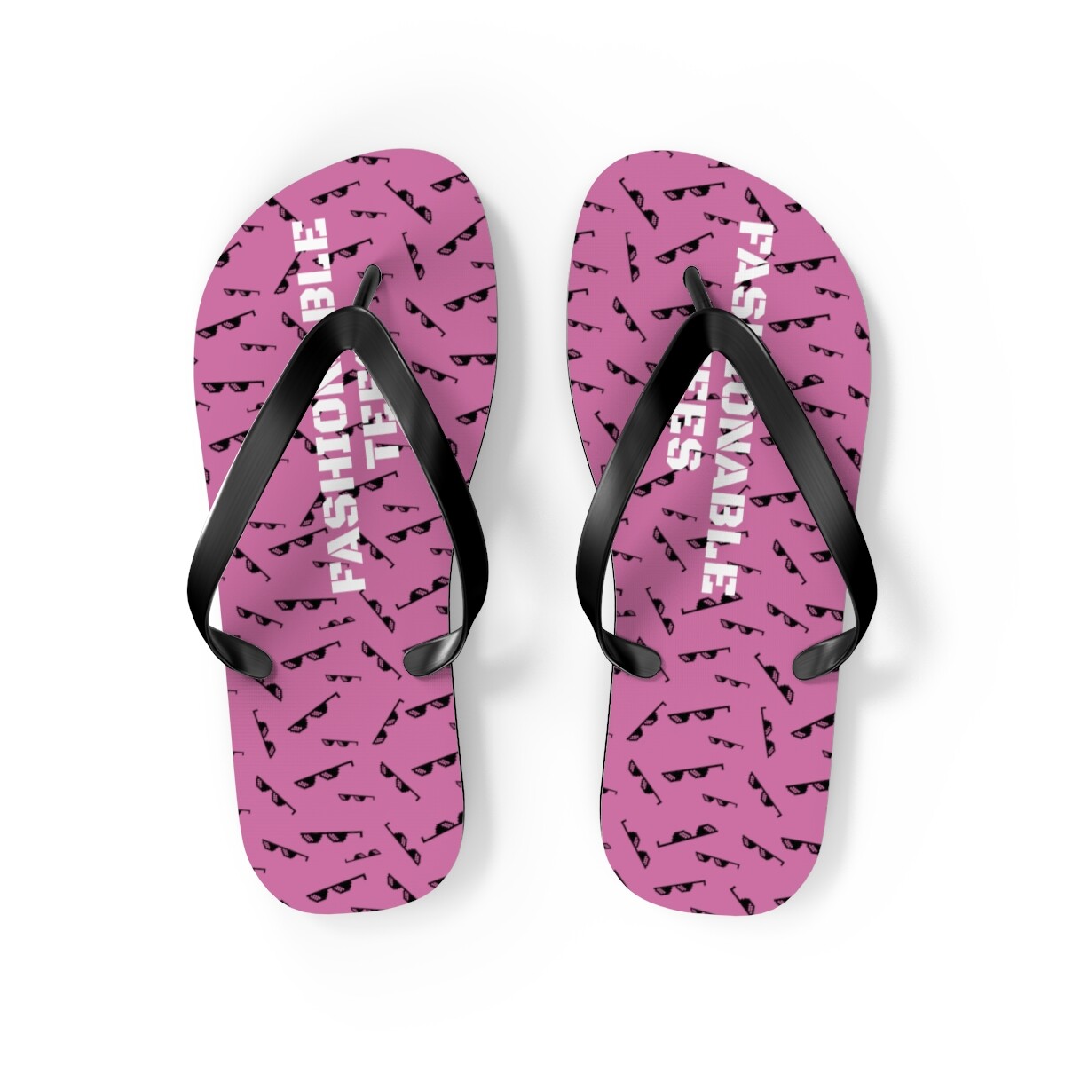 Fashionable Tees Deal With It Pattern Light Pink Flip Flops