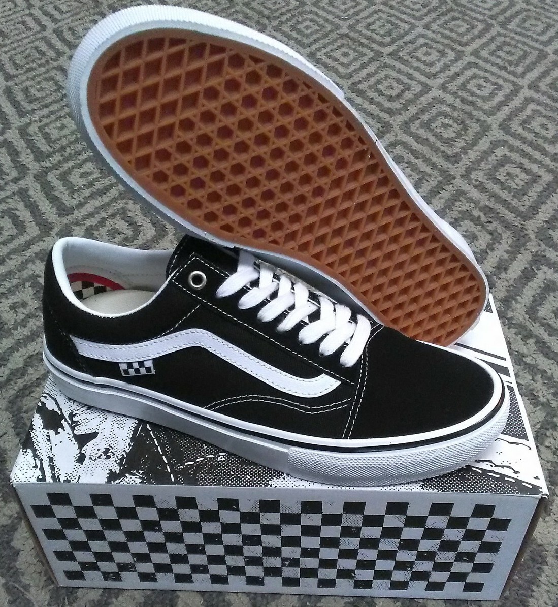 Vans Skate Old Skool shoe Black/White mens size 12